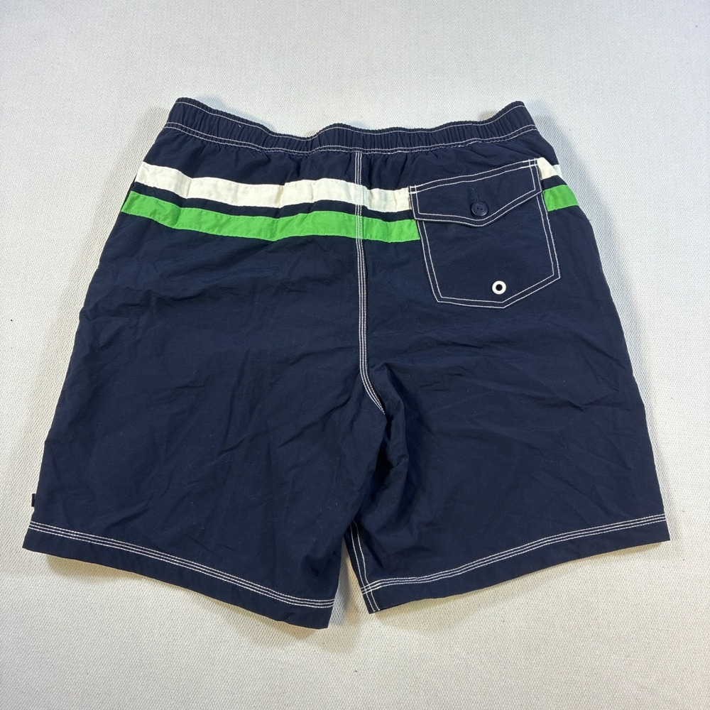 Tommy Hilfiger Mens‎ Large Navy Blue Board Shorts Swim Trunks Striped Mesh Liner - Picture 2 of 7